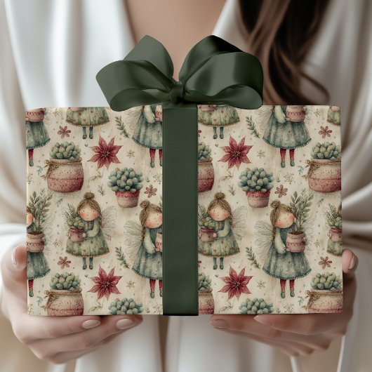 Fantasievol Kerstelfentuin Cadeau Cadeaupapier