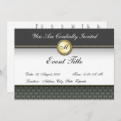 Fantasievol Monogram Formele Uitnodiging (Voorkant / Achterkant)