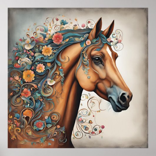 Fantasievol Paardenhoofd Poster (Voorkant)