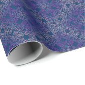 fantasievol paars arabesk ontwerp cadeaupapier (Rol Hoek)