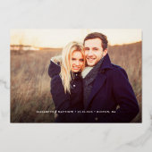 Fantasievol script foto trouwkaart save the date folie uitnodiging (Voorkant)