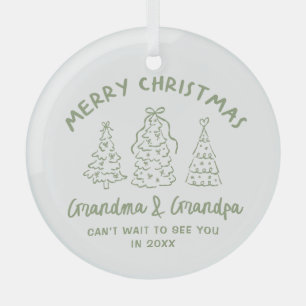 Fantasievolle Aankondiging Zwangerschap Grootouder Glas Ornament