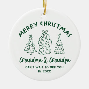 Fantasievolle Aankondiging Zwangerschap Grootouder Keramisch Ornament