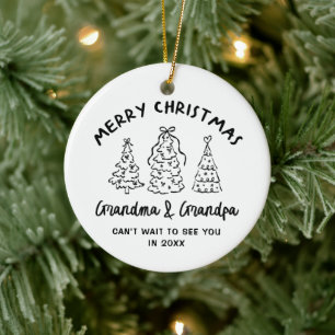 Fantasievolle Aankondiging Zwangerschap Grootouder Keramisch Ornament