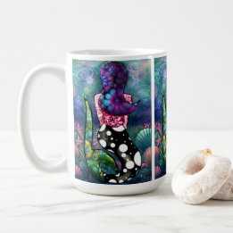 Fantasievolle Abstracte Zeemeermin Nautilus Teal Z Koffiemok