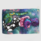 Fantasievolle Abstracte Zeemeermin Nautilus Turquo Golfhanddoek (Horizontaal)