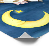 Fantasievolle aquarel kunst koe springt over de ma poster (Hoek)