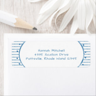 Fantasievolle Blauwe Aquarel Boog Streep Baby Borr Etiket