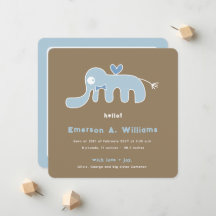 Fantasievolle Blauwe Olifant Liefde Baby Jongen Fo