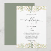 Fantasievolle Bloem Bruiloft Kaart (Voorkant / Achterkant)