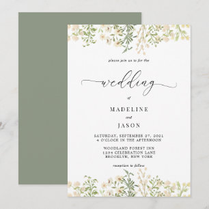 Fantasievolle Bloem Bruiloft Kaart