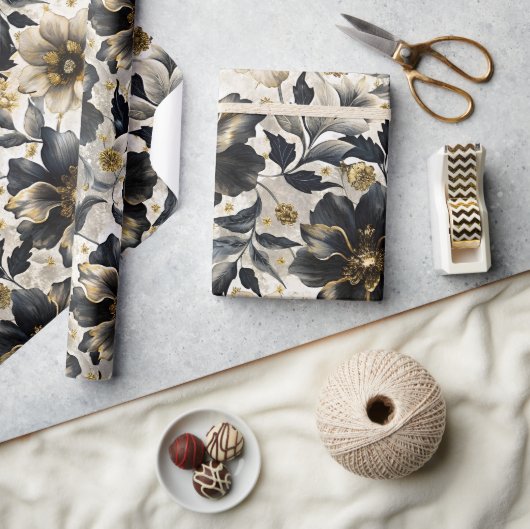 Fantasievolle Bloemen Cadeaupapier (Crafts)
