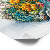 Fantasievolle Bloemendragonekunst Perfect Poster (Hoek)