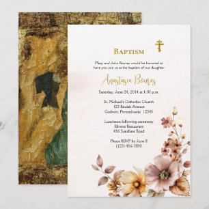 Fantasievolle Boho Bloemen Orthodoxe Christelijke Kaart