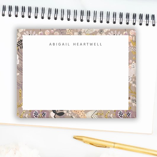 Fantasievolle Boho Bloemmotief Voeg Je Naam Toe Post-it® Notes