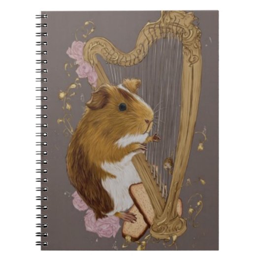 Fantasievolle Cavia Harp Notitieboek (Voorkant)