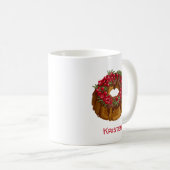 Fantasievolle Cranberry-kranscakemonogram Koffiemok (Voorkant rechts)