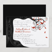 Fantasievolle Draai Zwarte & Rode Vogels in een Bo Kaart (Voorkant / Achterkant)