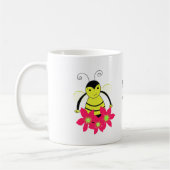Fantasievolle drukke bij met bloemen koffiemok (Links)