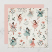 Fantasievolle feeën printontwerp kaart (Voorkant / Achterkant)