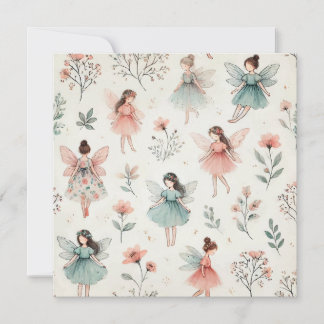 Fantasievolle feeën printontwerp kaart