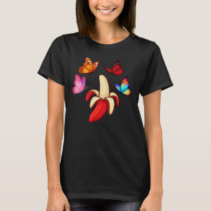 Fantasievolle Fruit Banaan met Vlinders T-shirt