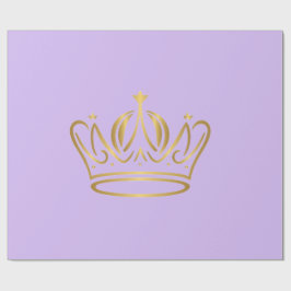 fantasievolle gouden kroon geëtaleerde paarse cade cadeaupapier