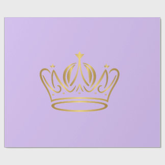 fantasievolle gouden kroon geëtaleerde paarse cade cadeaupapier