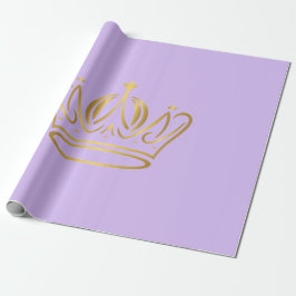 fantasievolle gouden kroon geëtaleerde paarse cade cadeaupapier