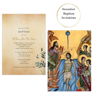 Fantasievolle groene perkament Oud-orthodoxe doop Kaart