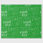 Fantasievolle Groene Prettig Kerst Script Cadeaupapier (Vlak)