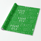 Fantasievolle Groene Prettig Kerst Script Cadeaupapier (Uitgerold)