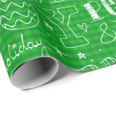 Fantasievolle Groene Prettig Kerst Script Cadeaupapier (Rol Hoek)