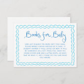 Fantasievolle handgeschreven blauwe boeken voor ba informatiekaartje (Voorkant / Achterkant)