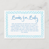 Fantasievolle handgeschreven blauwe boeken voor ba informatiekaartje (Voorkant)