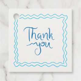 Fantasievolle Handgeschreven Blauwe Dank Je Wel Bedankjes Labels