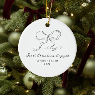 Fantasievolle Handgetekende Boog Eerste Kerst Verl Keramisch Ornament