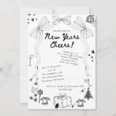 Fantasievolle handgetekende boog Oud en Nieuw-fees Kaart (Voorkant)