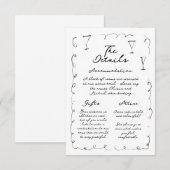 Fantasievolle Handgetekende Details Enclosure Kaar Informatiekaartje (Voorkant / Achterkant)