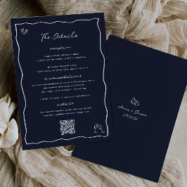 Fantasievolle handgetekende krabbel trouwdetails k kaart