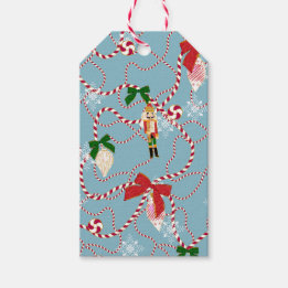 Fantasievolle hemelsblauwe notenkraker snoepriet K Cadeaulabel