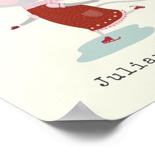 Fantasievolle IJsbaan Muis Vakantie Naam Custom Poster (Hoek)