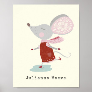 Fantasievolle IJsbaan Muis Vakantie Naam Custom Poster