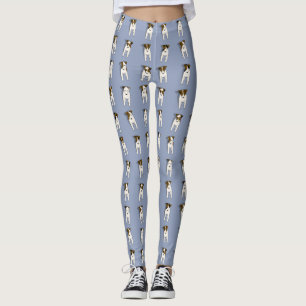 Fantasievolle Jack Russell honden patroon blauw Leggings