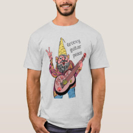 Fantasievolle Kabouter met Vredesgitaar, Groovy 60 T-shirt
