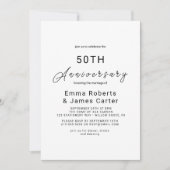 Fantasievolle kalligrafie jubileum uitnodiging (Voorkant)