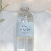 Fantasievolle kalligrafie Minimaal Retro Blauwe Br Waterfles Etiket
