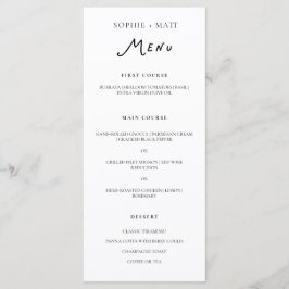 Fantasievolle kalligrafie Minimalistische trouwmen Menu