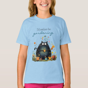 Fantasievolle kattentuinier "Ik zou liever tuinier T-shirt