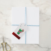 Fantasievolle kerst koffiedrank cadeaulabel (Met Touw)